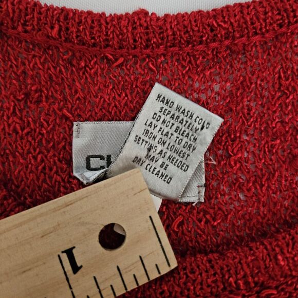 Chico's Women's size 3 / Lg Red French Crew Tank Sleeveless Blouse | Bay Shirt - Picture 6 of 10